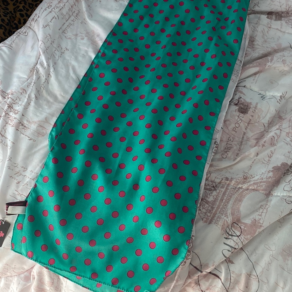 Polka Dot Linen Scarf